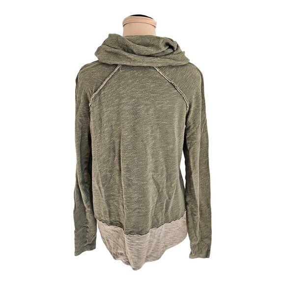 Free People FP Beach Cotton Cocoon Cowl Pullover Top Green Sz OS - Picture 8 of 12